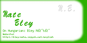 mate bley business card